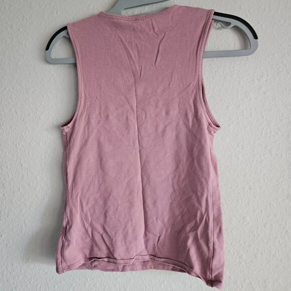 Express Pink Cut Out Sleeveless Tank Top Women's Small S 95% cotton - Picture 3 of 4